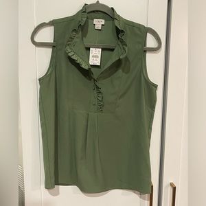 JCrew Ruffle Trim Crepe Tank Top